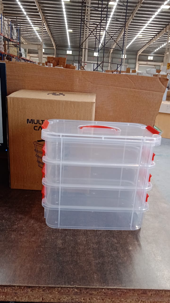4-Layer Transparent Multipurpose Plastic Storage Box 4-Layer Transparent Multipurpose Plastic Storage Box